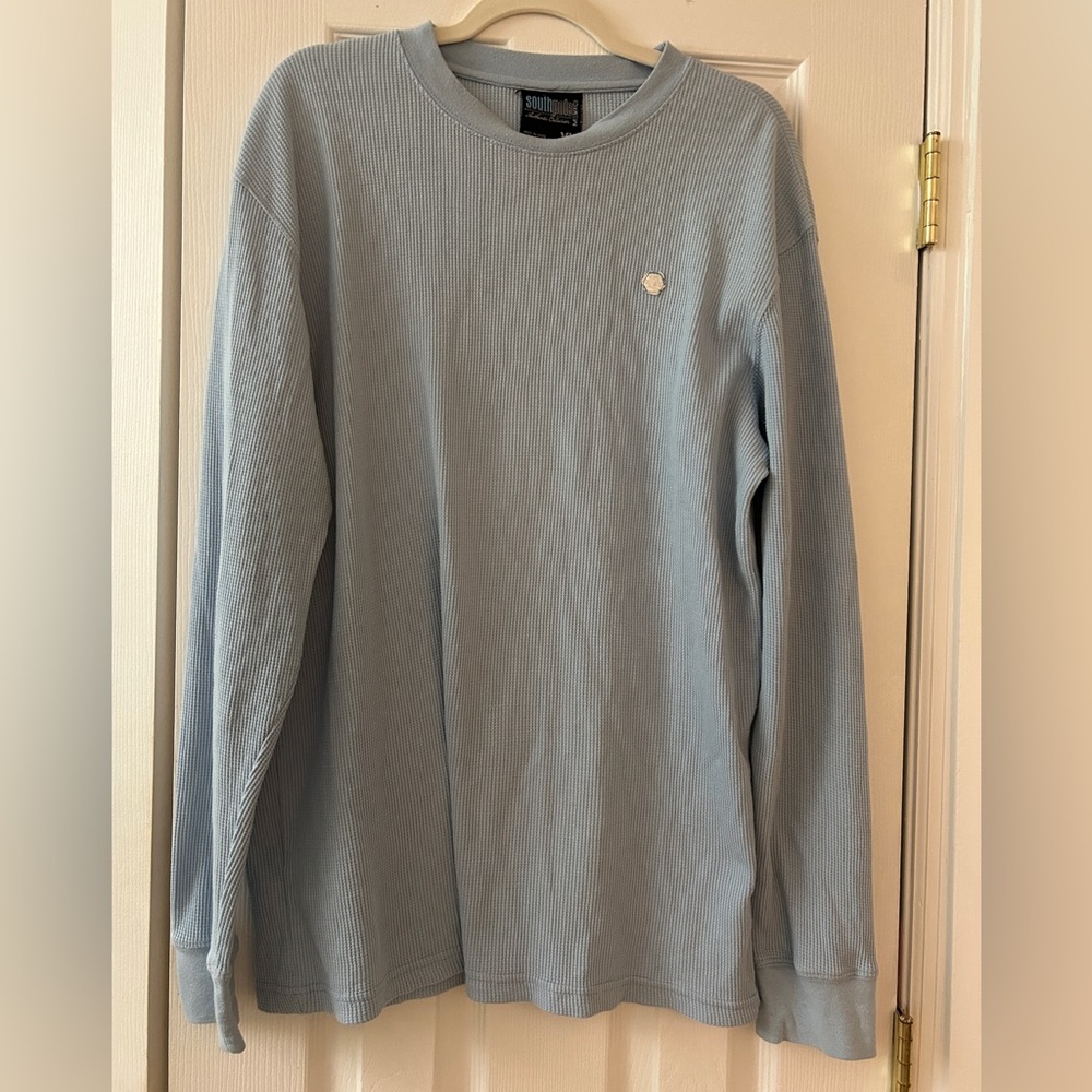 Southpole Y2K skater hip hop thermal shirt in size XL blue